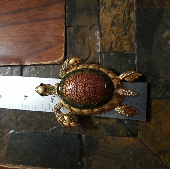Vintage signed SJ Sea Turtle brooch - Picture 11 of 14